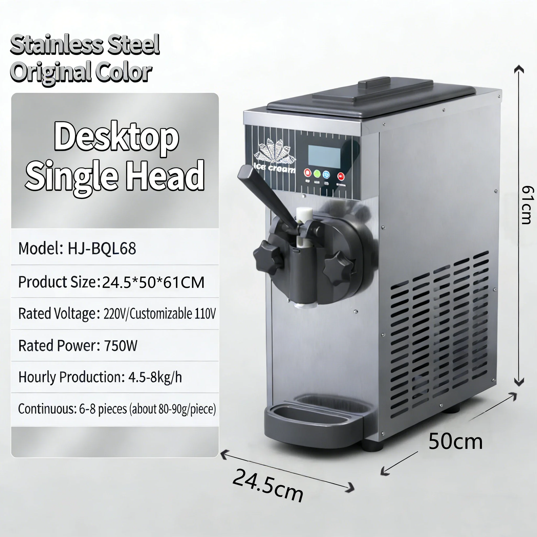

Commercial Cold Mobile Ice Cream Machine , Portable Frozen Dessert Equipment for Street Vending Business