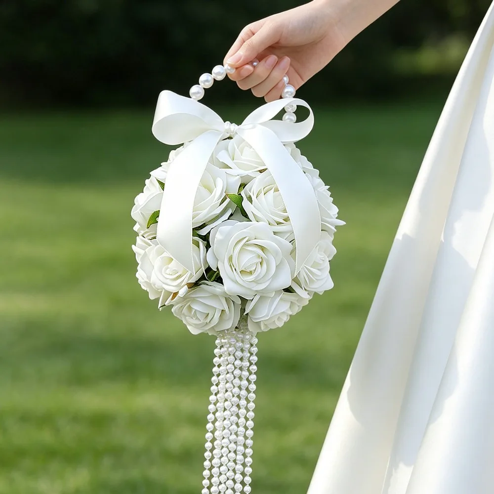 

Romantic Pearl Rose Wedding Bridal Bouquet for Wedding Decoration Luxury искусственные цветы для декора Wedding Accessories