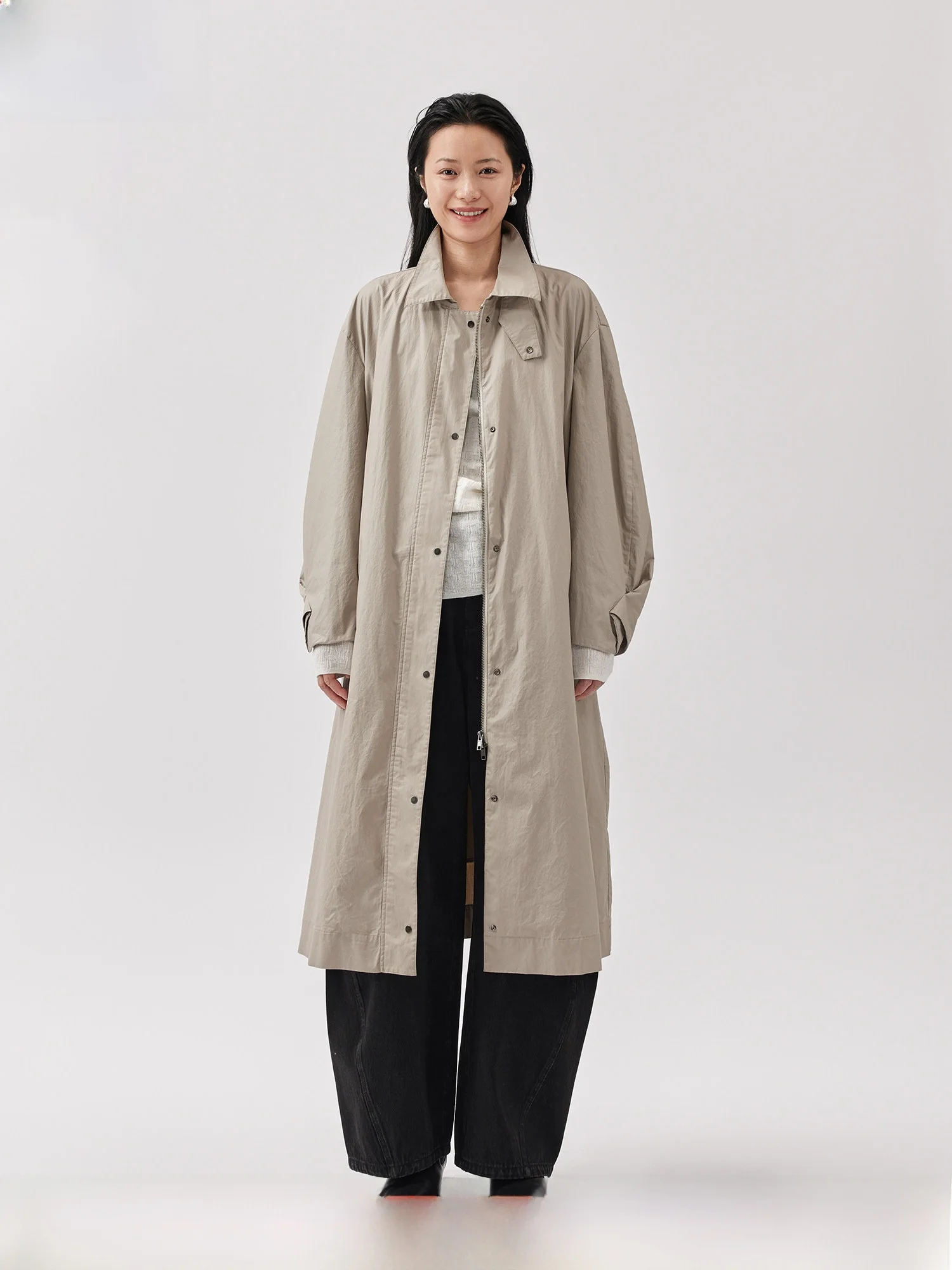 

Comfortable Slow Life Spring New Arrival Women's Long Cotton Blend Windbreaker Coat Casual Sle Stand Fit Faionable Out...