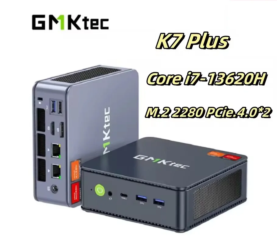 GMKtec K7 PLUS Intel i7-13620H MINI PC Windows11Pro DDR5 32GB 1TB NVME SSD PCie4.0 WIFI6 BT5.2 Computer da gioco desktop 2*2.5G Lan