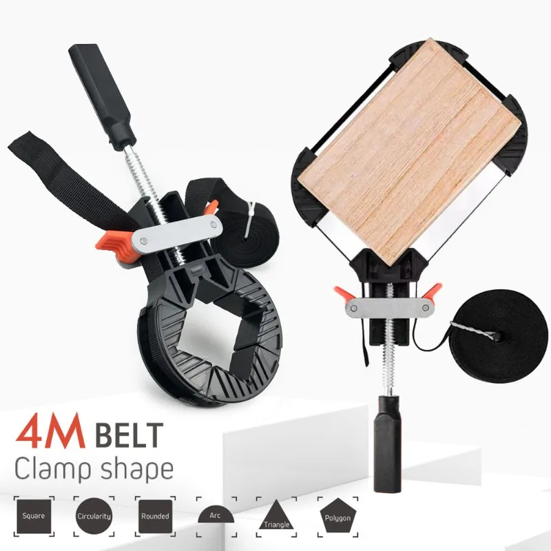 Quick Tightening Strap Clamp Multifunctional Angle Clamp for Woodworking & Picture Frame
