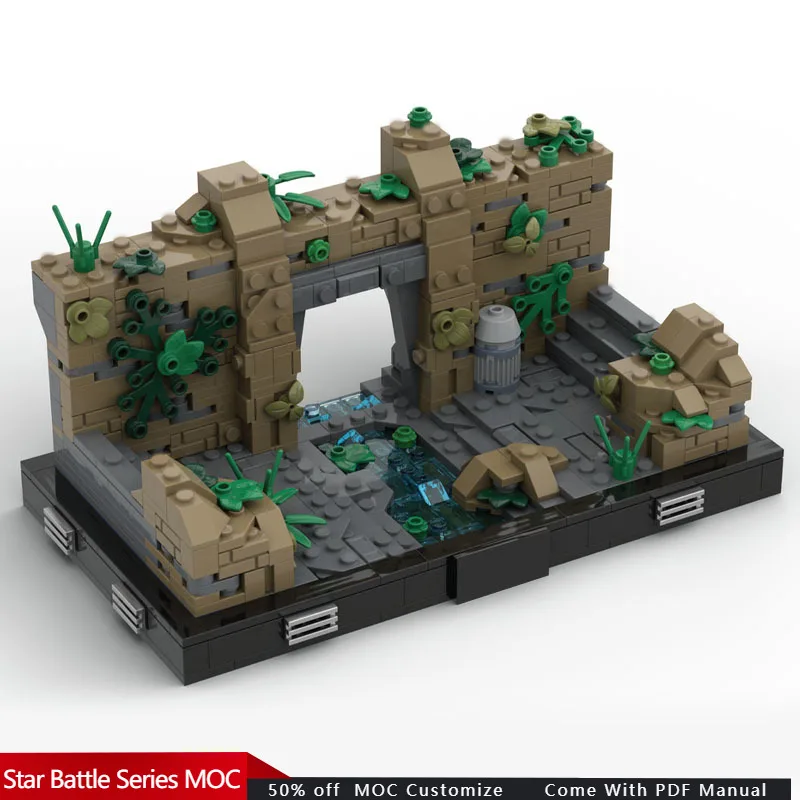 634 PCS Star Scuffle IV Tempel Ruinen Diorama MOC Anpassen Modulare Baustein Technologie Einfaches DIY Spielzeug Weihnachtsgeschenk