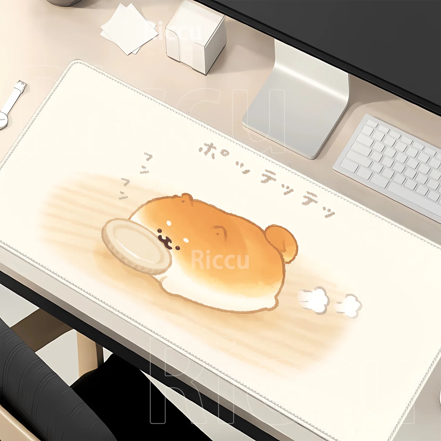 HD Printing Bread Dog Cartoon Cute Mouse Pad Gaming Anime Keyboard Overlock Mousepad Non-slip Base Offices Accessories Desk Mat