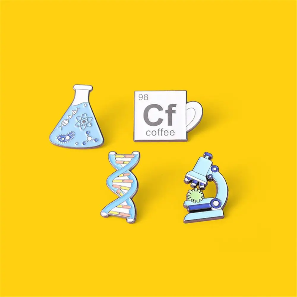 For Backpack Bag Beaker Microscope Enamel Pin Brooches Science Badges