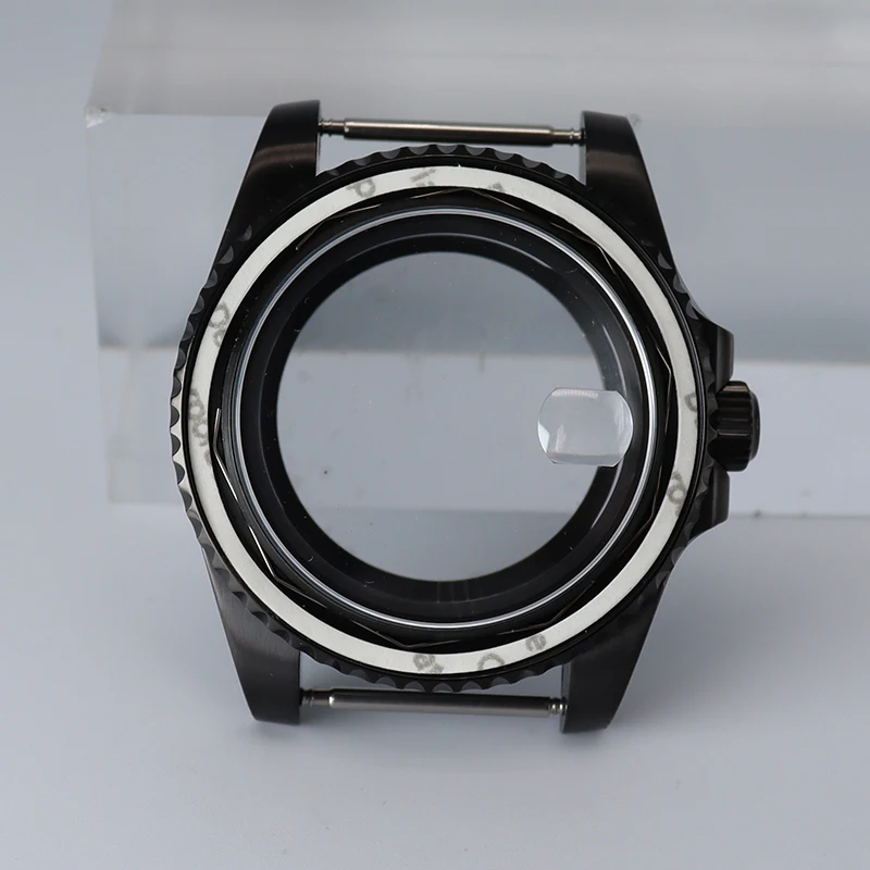 200M Diving 40mm Black Watch Case For SUB GMT Seiko NH35 NH36 NH34 NH38 Miyota 8215 ETA 2824 Movement Sapphire Glass 120 clicks