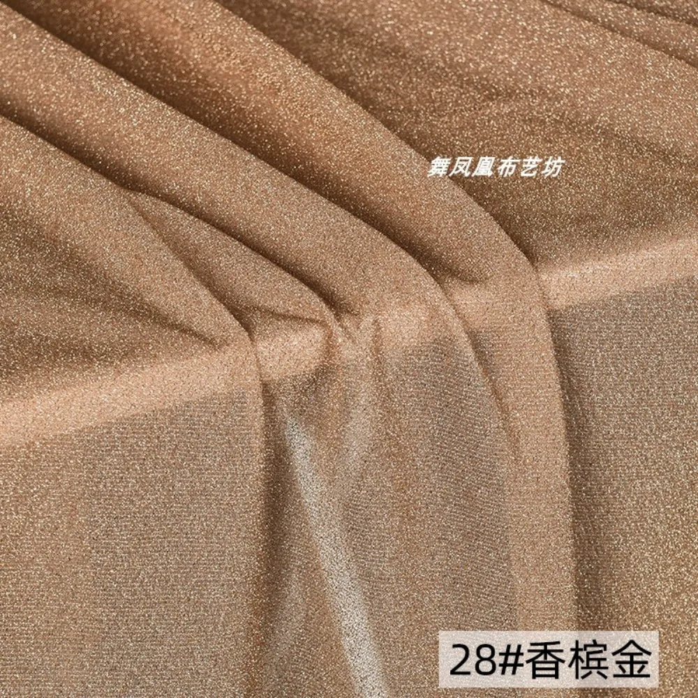 

Champagne Golden Particles Full of Stars Bright Silk Glitter Gauze Colorful Indian Gauze Dress Background Cloth Clothing Fabric