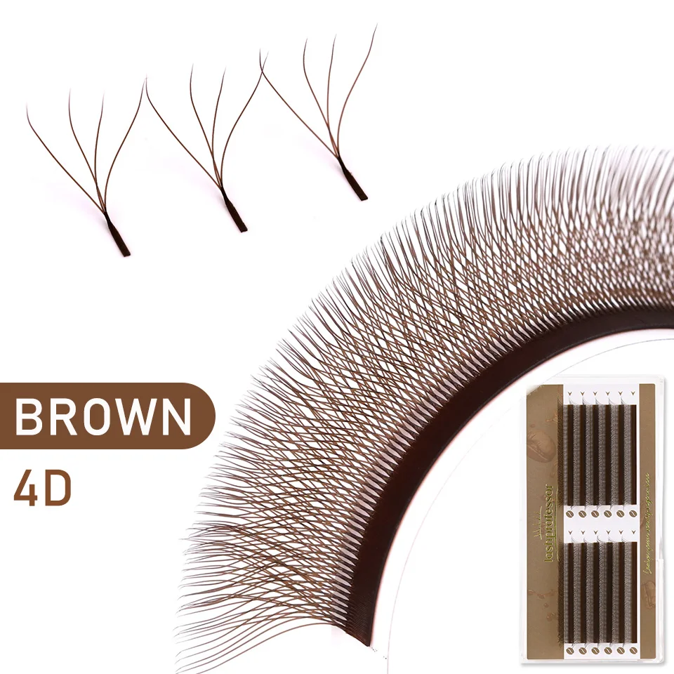 

Lashprofessor YY 3D 4D 5D W Shape Eyelash Extensions Soft Dark Brown Clover Premade Volume Fans Professional Bloom Makeup Lashes