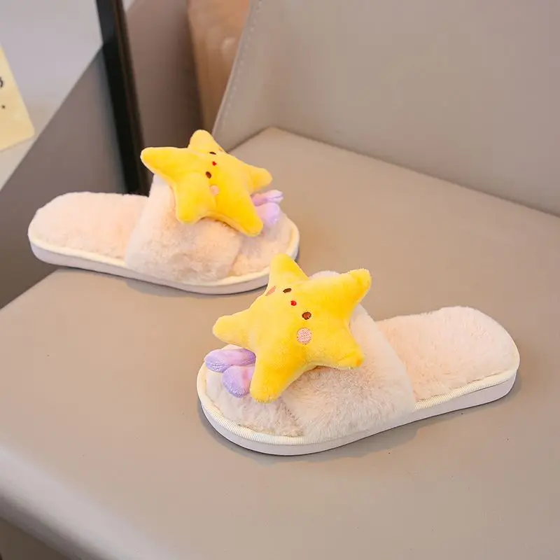 2026 Winter Essential Fluffy Open Toe Slippers for Kids Indoor Outdoor Warmth Stylish Family Pair with Non Slip Design Slippers view 2