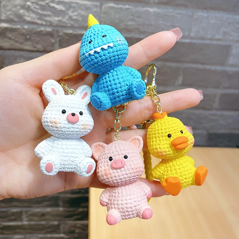 1pcs Little Yellow Duck Keychain Cartoon Anime Cute Mini 2.5cm Little Duck Keyring Pendant Jewelry