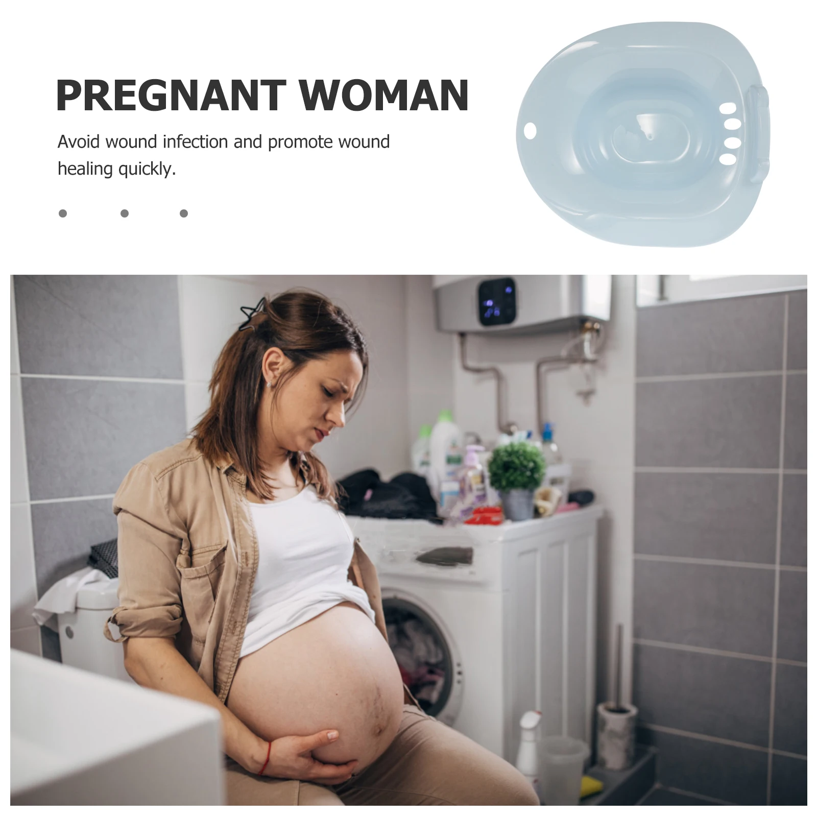 

Sitz Bath Basin for Hemorrhoids Postpartum Care Pregnant Women Blue Plastic Bidet Tub Toilet Non Slip Easy Clean Anti Spill Wide