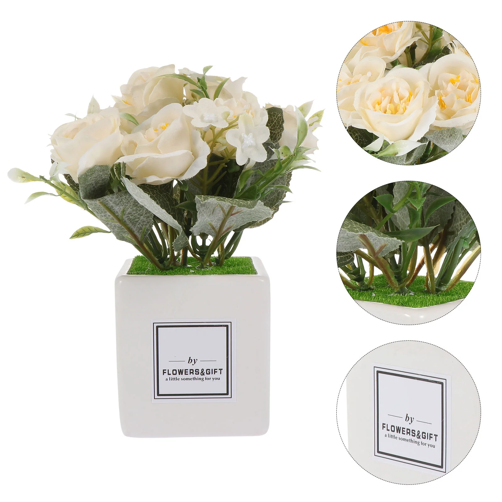 

Artificial Bonsai Rose Flower Fake Potted Flowers Home Decoration Imitating Roses