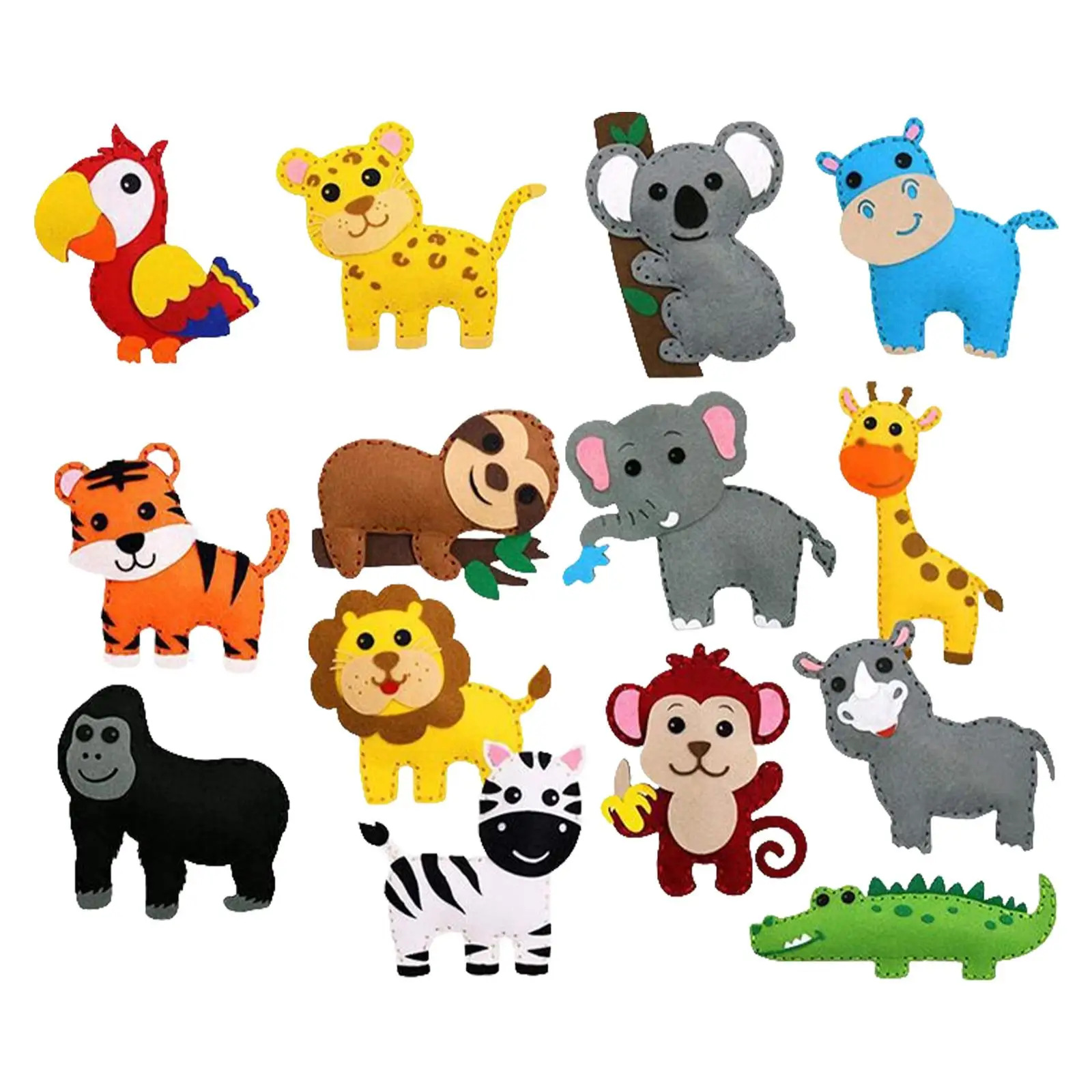 Zoo Felt Animal DIY Crafting e Costura Set para Crianças e Adolescentes