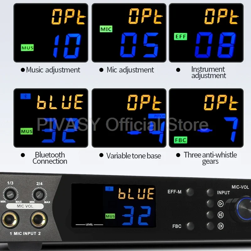 Digital Equaliser DSP Pre-Effects Profesional Equalizador Spectrum KTV LED Display Speakers Noise Reduction Audio Processor