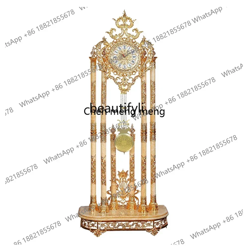 d178 European Floor Clock Topaz Standing Clock Luxury Villa Household Crystal Floor Clock