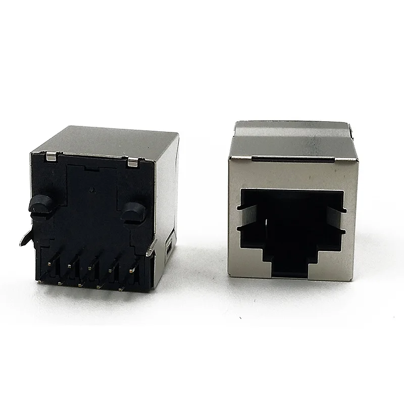 10PCS RJ50 Connector 10Pin Shielded Interface 5224 Network Socket RJ48 10P10C Vertical In-line DIP Foot Rear 3.81