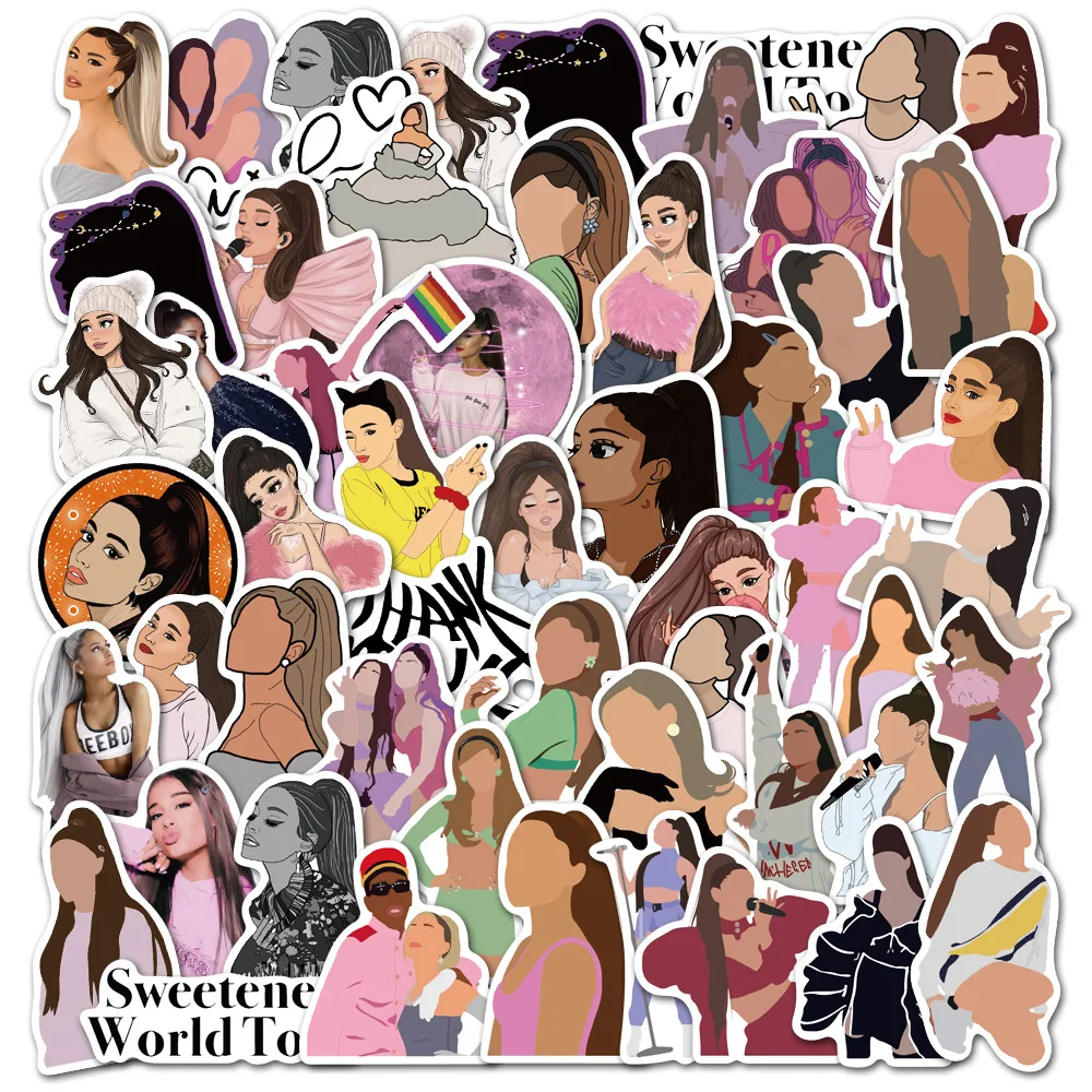 

50Pcs Singer Ariana Grande Stickers DIY Skateboard Motorcycle Suitcase Stationery Phone Laptop Decals