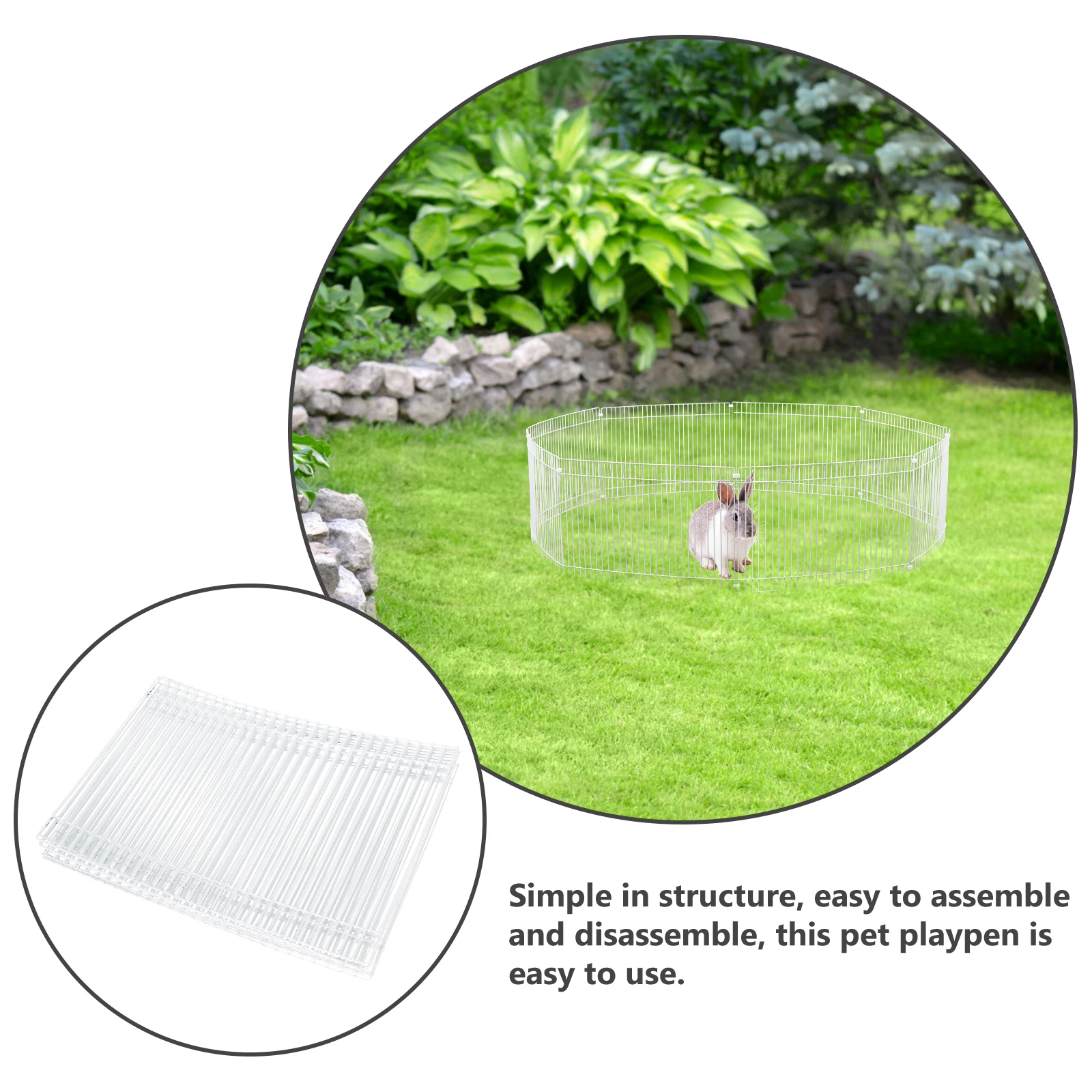 

8 Pieces White Metal Pet Fence Small Hamsters Playpen Cage Durable Safety Pet Isolation Playpen Enclosure Outdoor Toys