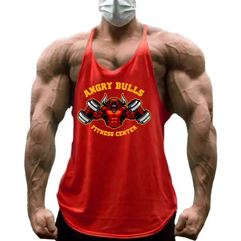 2025 Gilet da palestra per bodybuilding da uomo - Canottiera da allenamento in cotone senza maniche, camicia sportiva per allenamenti fitness e costruzione muscolare