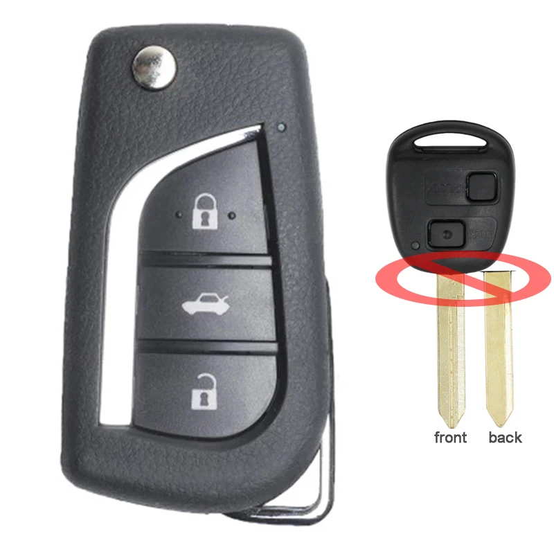 Keyecu 89071-0D030, 890710D030 3 Buttons 433MHz 4D66 Chip Upgraded Remote Car Key Fob for Toyota Yaris Avensis Corolla