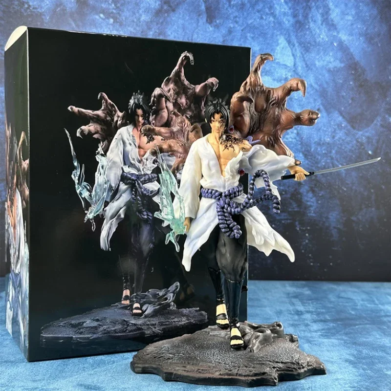 Naruto tiemu uchiha sasuke anime figura 24cm gk estatueta de ação estátua pvc modelo boneca mesa colecionável decora brinquedo presente natal