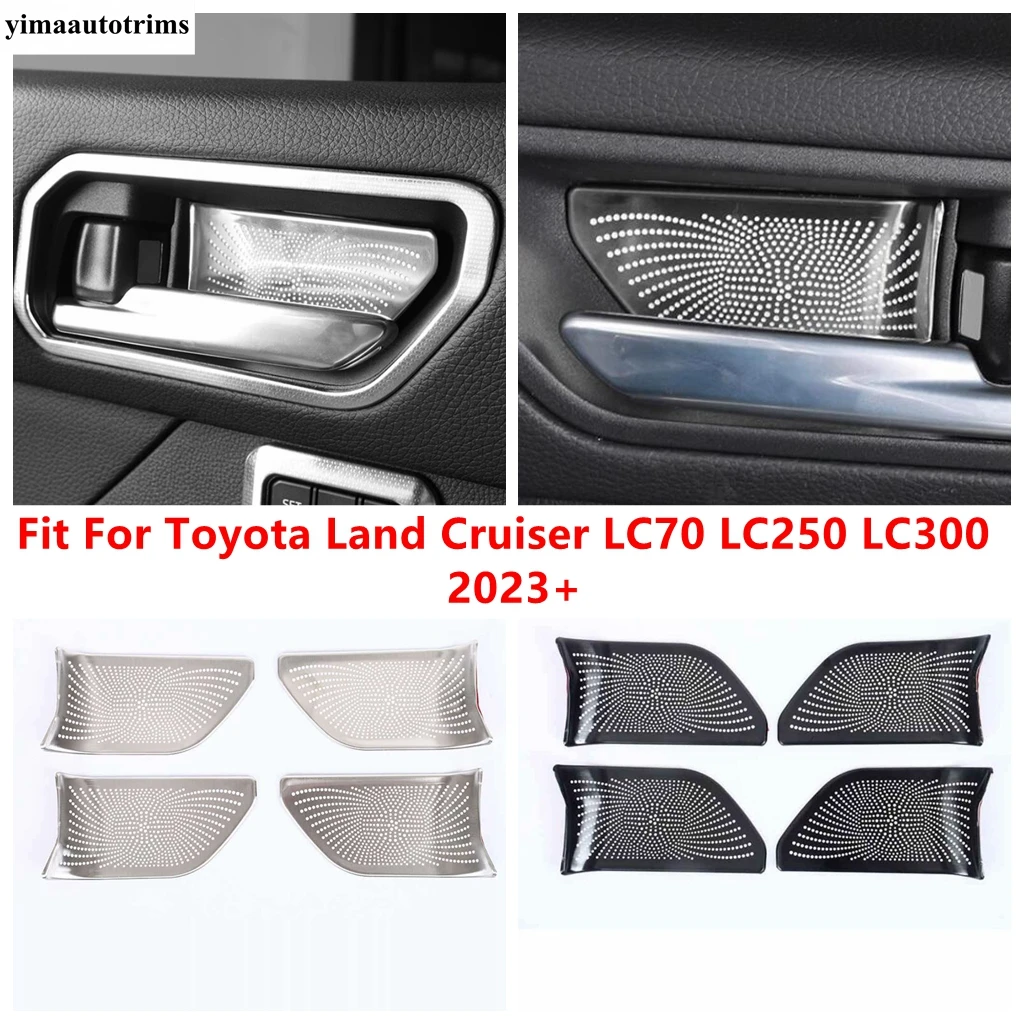 Car Inner Door Handle Bowl Frame Cover Trim Stainless Steel Accessories For Toyota Land Cruiser LC70 LC250 LC300 2023 2024 2025