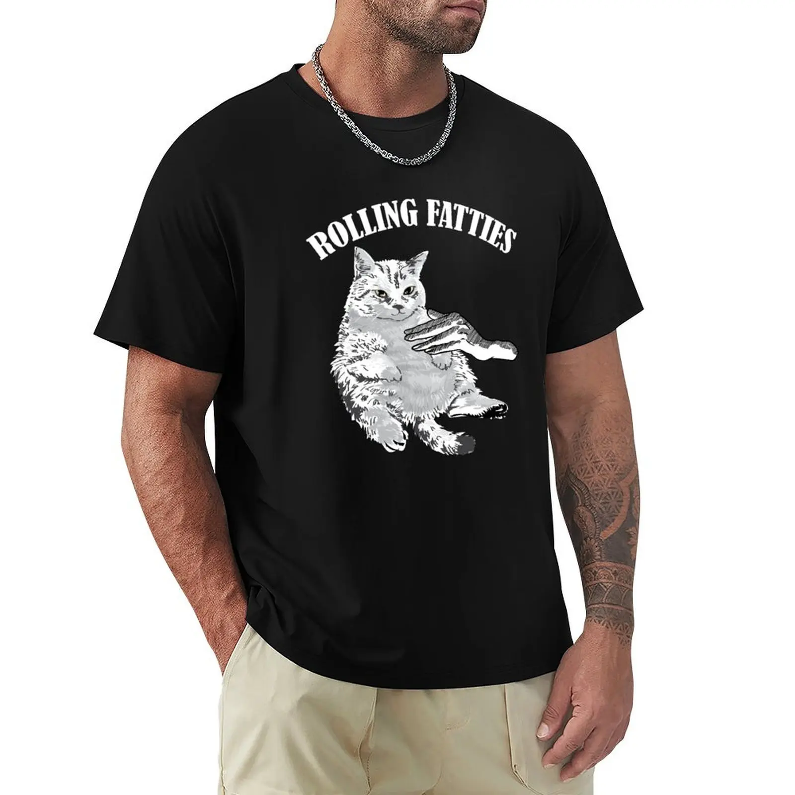 

Rolling Fatties Cat Kitty Animal Pet Lovers T-Shirt graphic t shirts baggy shirts luxury designer vintage t shirt men