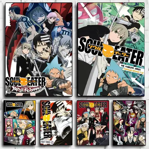 S-Soul Eater Anime Poster Stickers HD Waterproof Painting Wall Art for Bedroom Living Room Home Decor Decoration Gift