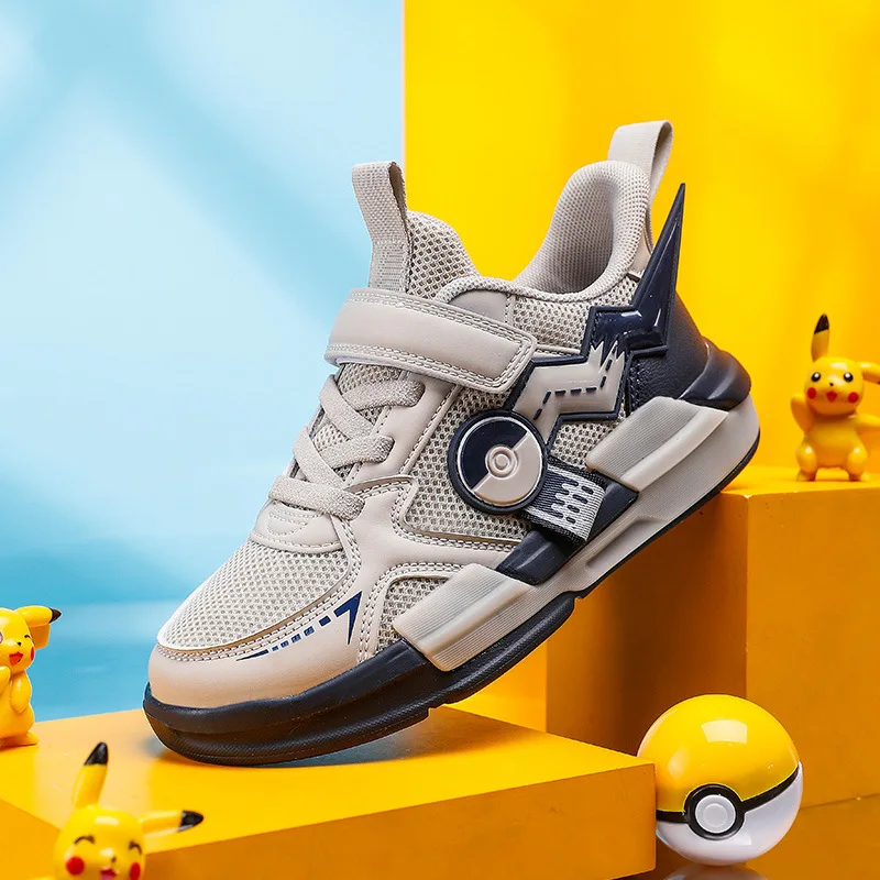 Pokemon Pikachu scarpe sportive per bambini primavera e autunno moda Anime Boy Sneakers studente scarpa da corsa antiscivolo traspirante