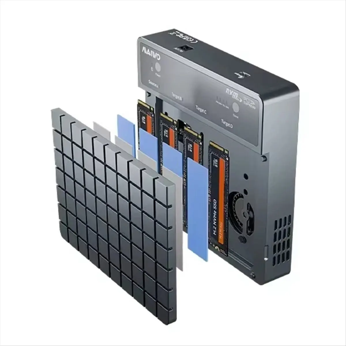A26Z 4 Bay USB4.0 40Gbps M.2 NVMe SSD Enclosure Compatible M.2 to Type-C 4.0 32TB Solid State Drive Case EU Plug
