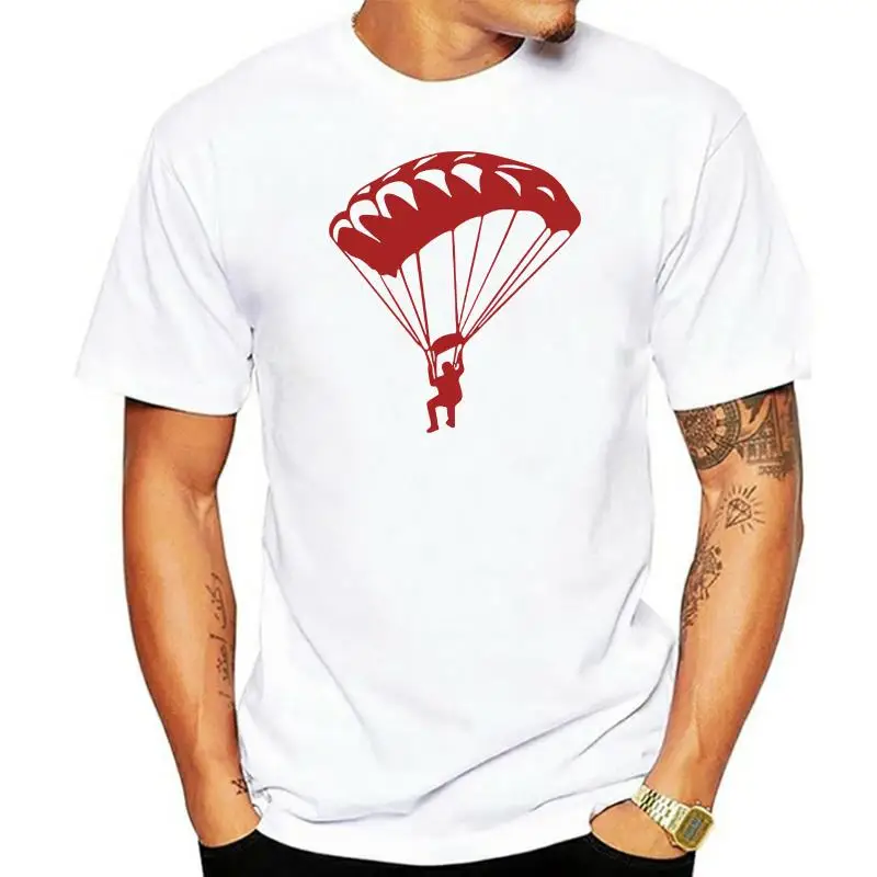 Brave Skydiver รูปแบบพิมพ์เสื้อยืด 2024 ฤดูร้อนผ้าฝ้ายสไตล์ผู้ชายแขนสั้นเสื้อ T