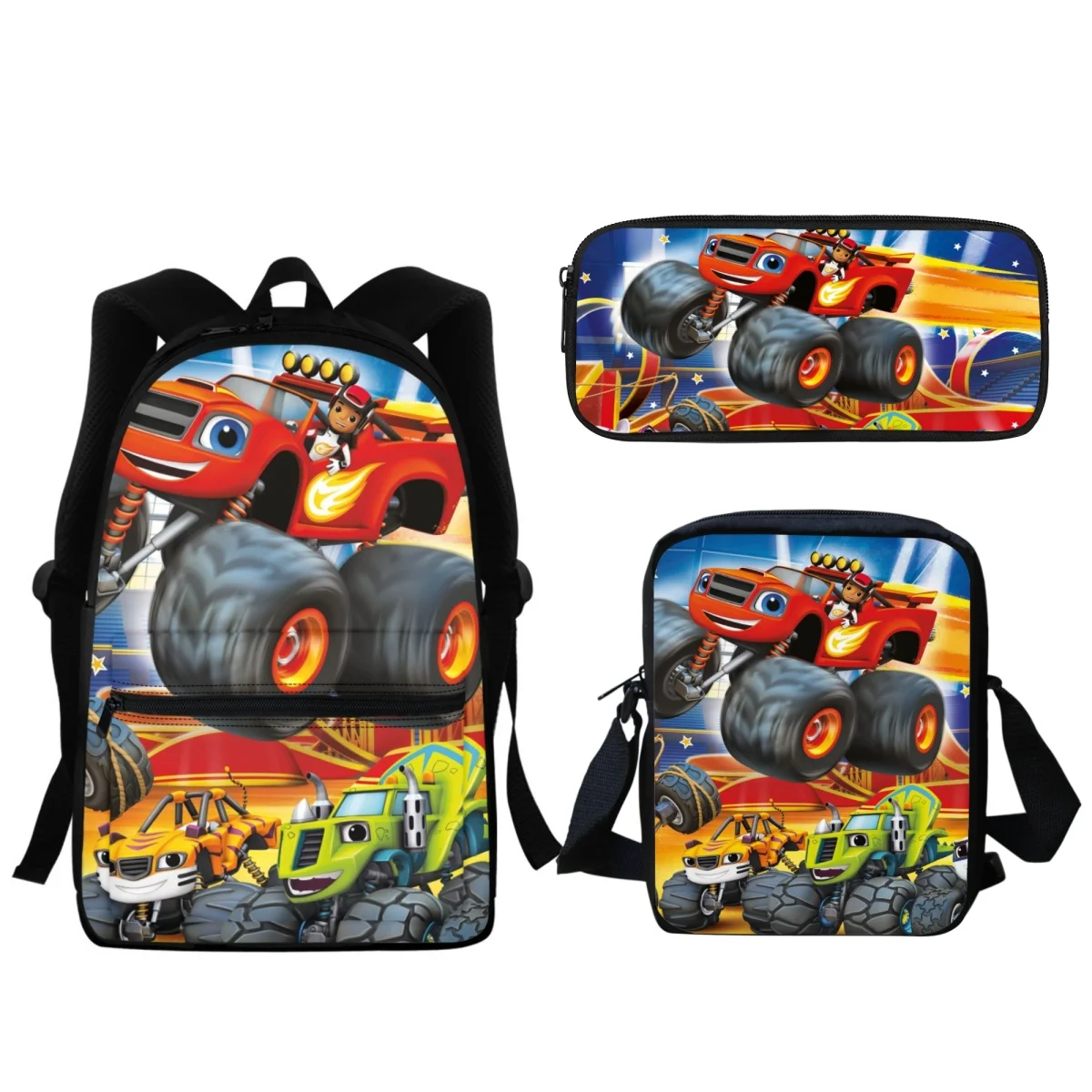 Mochila escolar con estampado de dibujos animados Blaze y the Monster Machines para niños, morral de viaje para guardería, 2024