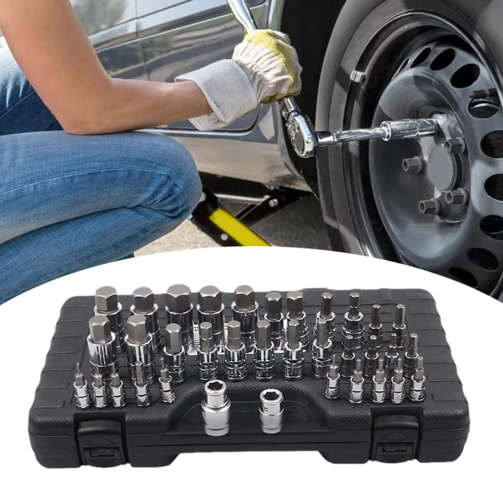 

36Pcs Torx Bit Socket Manual Tool Motor Repairing Tool External Socket Set