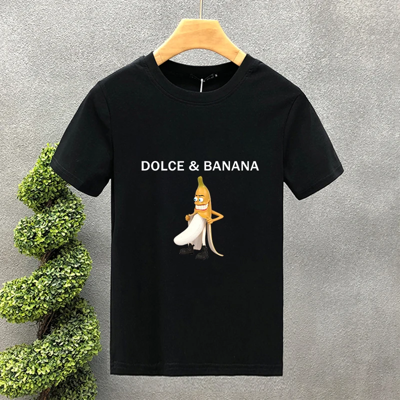 Dolce & Banana-Camiseta con estampado bonito para hombre y mujer, camiseta con personalidad de pelo de serpiente, mitología griega, primavera y verano