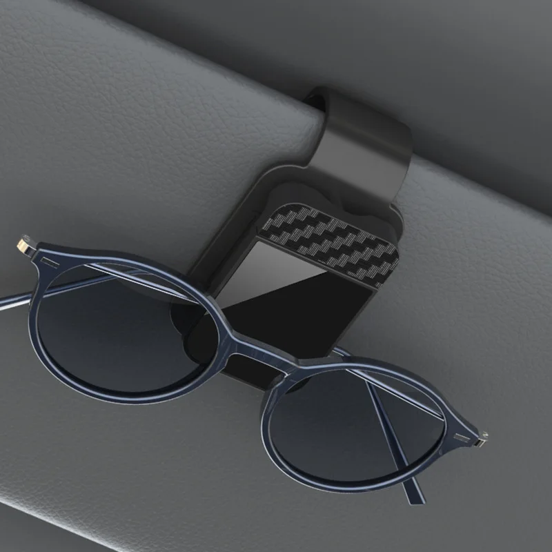 Car Carbon Fiber Eyeglass Clip Multifunctional Car Sunglasses Frame Ticket Clip Horizontal Sunshade Sunglasses Storage Product