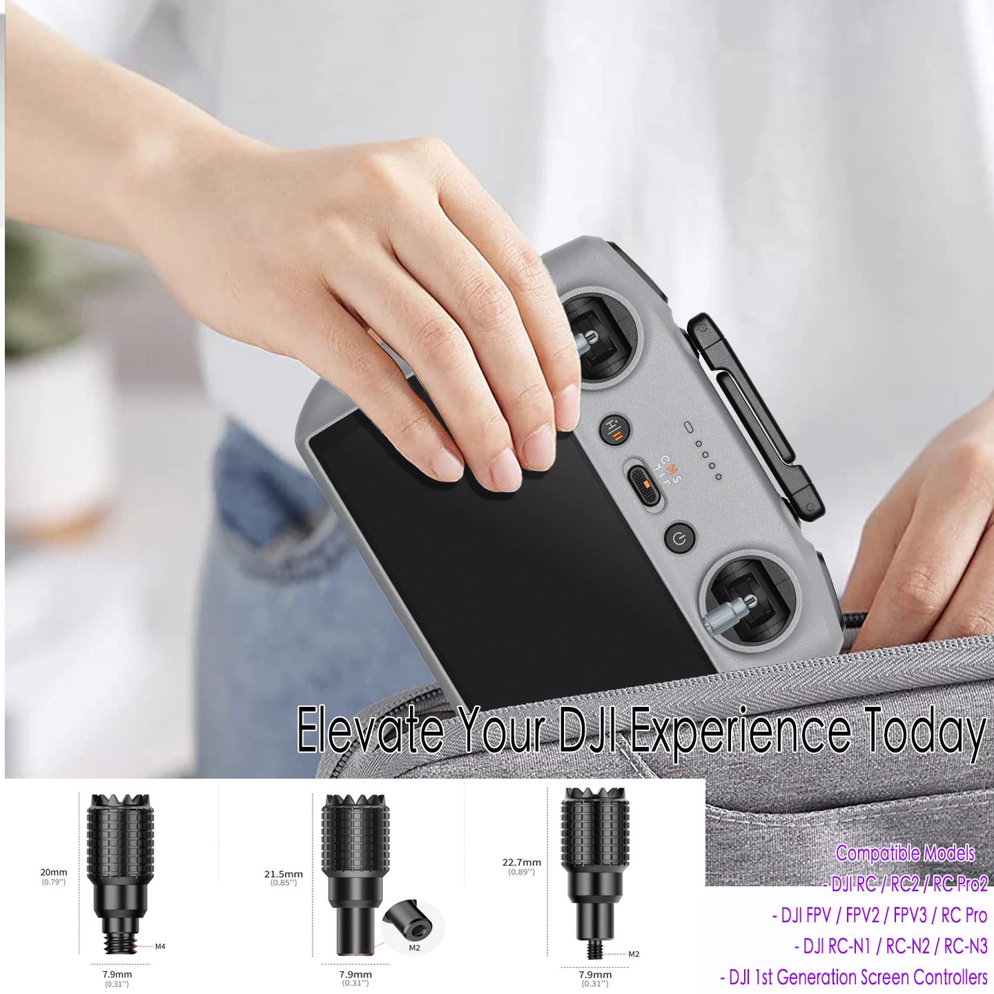 Picture 3: Foldable Remote Control Sticks For DJI RC N1 N2 N3 Thumb Rocker Joystick Replace for DJI RC 2 RC Pro 2 Drone FPV Controller