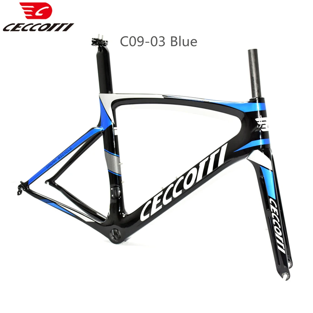 T1000-Full Carbon Road Bicycle Frame, Racing Bike Framework, 700C Wheels Frameset, 25mm Tires, CECCOTTI Brand