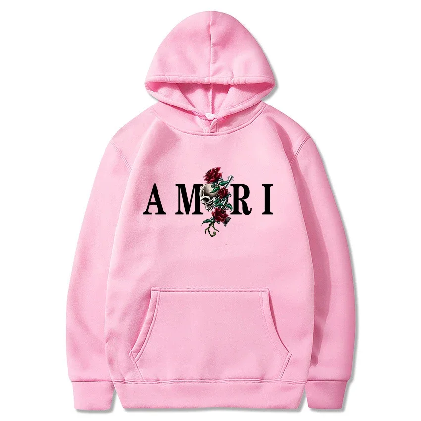 Amri Trend w modzie męskiej i damskiej Odzież sportowa z nadrukiem Harajuku Casual Pullover Cool Street Clothing Bluzy z długim rękawem