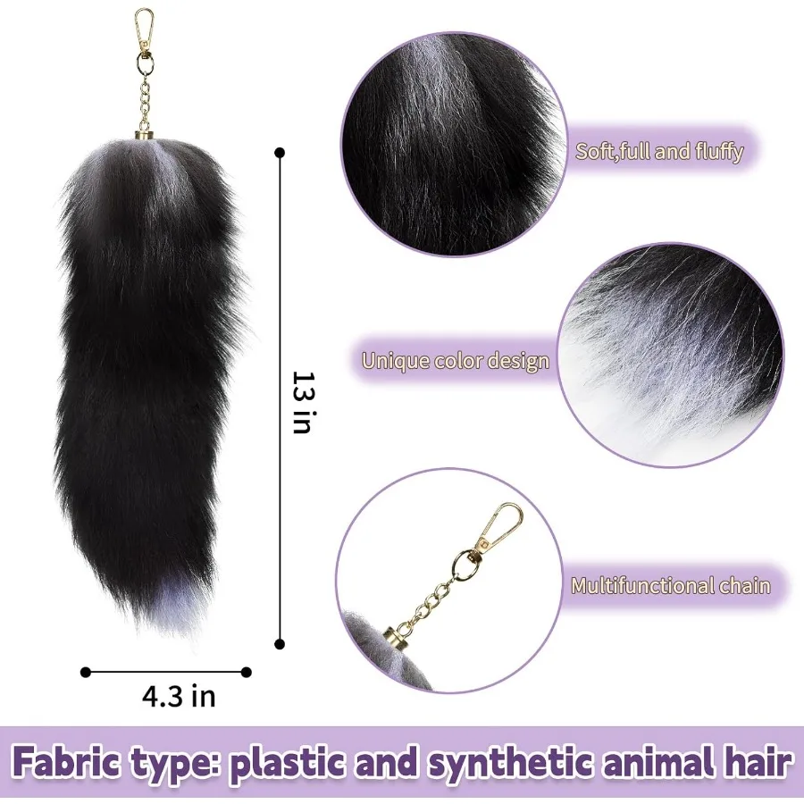 BADALU Therian Cat Mask and Tail Set for Girls Halloween Furry Fox Mask Wolf Tail Cat Costume With Leather Choker Faux Fur Cosp