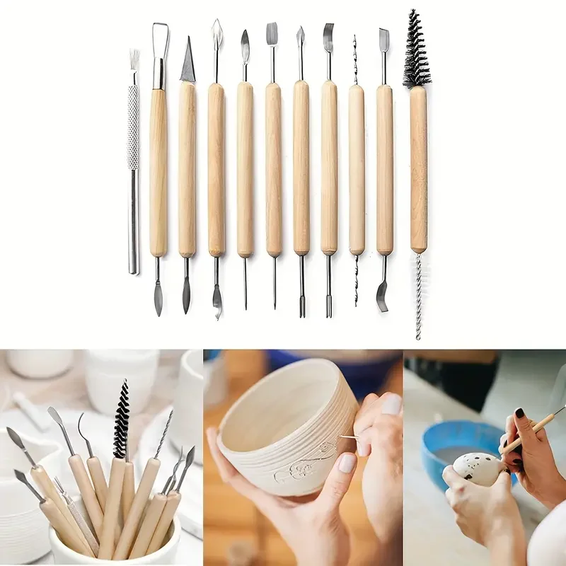 11pcs art Hobby doyes diy clay tools Cold potcelain polymer clays molds sculpting Tools for Modeling cutters ceramics & pottery