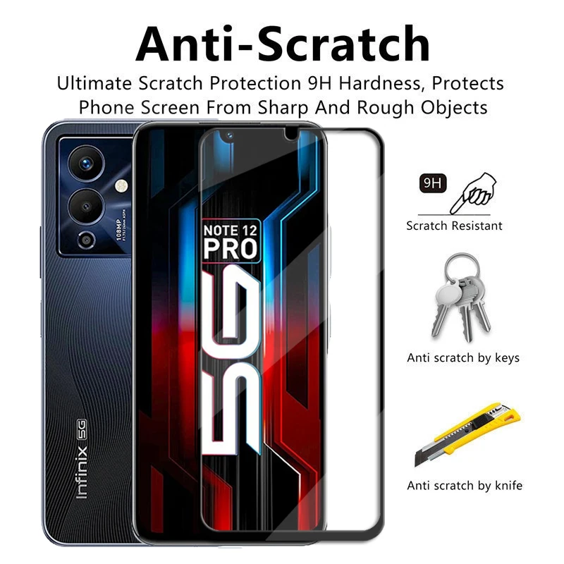 2Pcs Full Cover Glass For Infinix Note 12 Pro Tempered Glass For Note 12 Pro 5G Screen Protector For Note 12 Pro 4G Glass