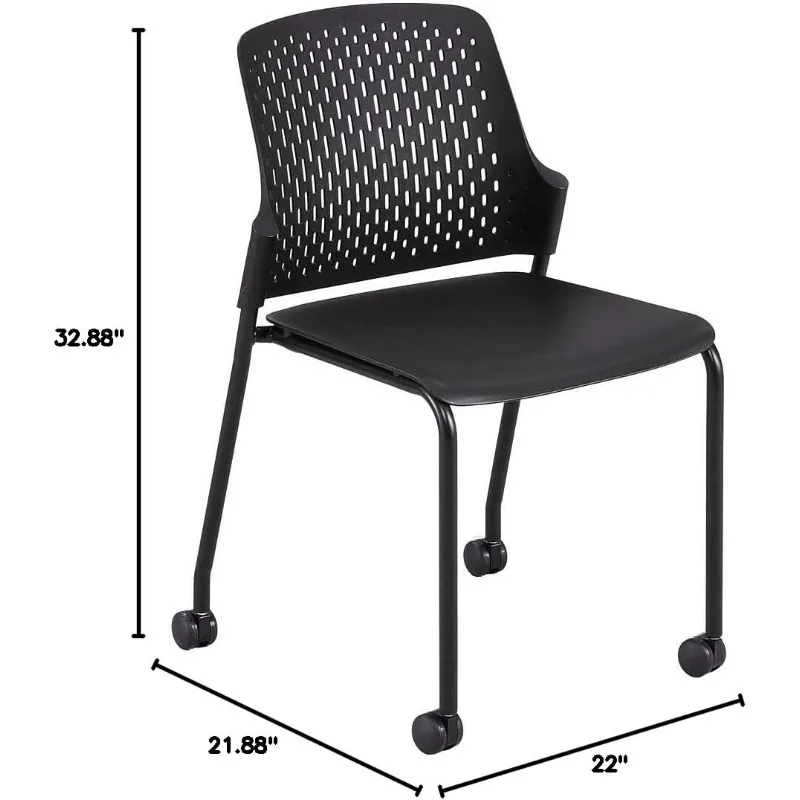 Next Polypropylene Office Chair, Black, 4/Carton