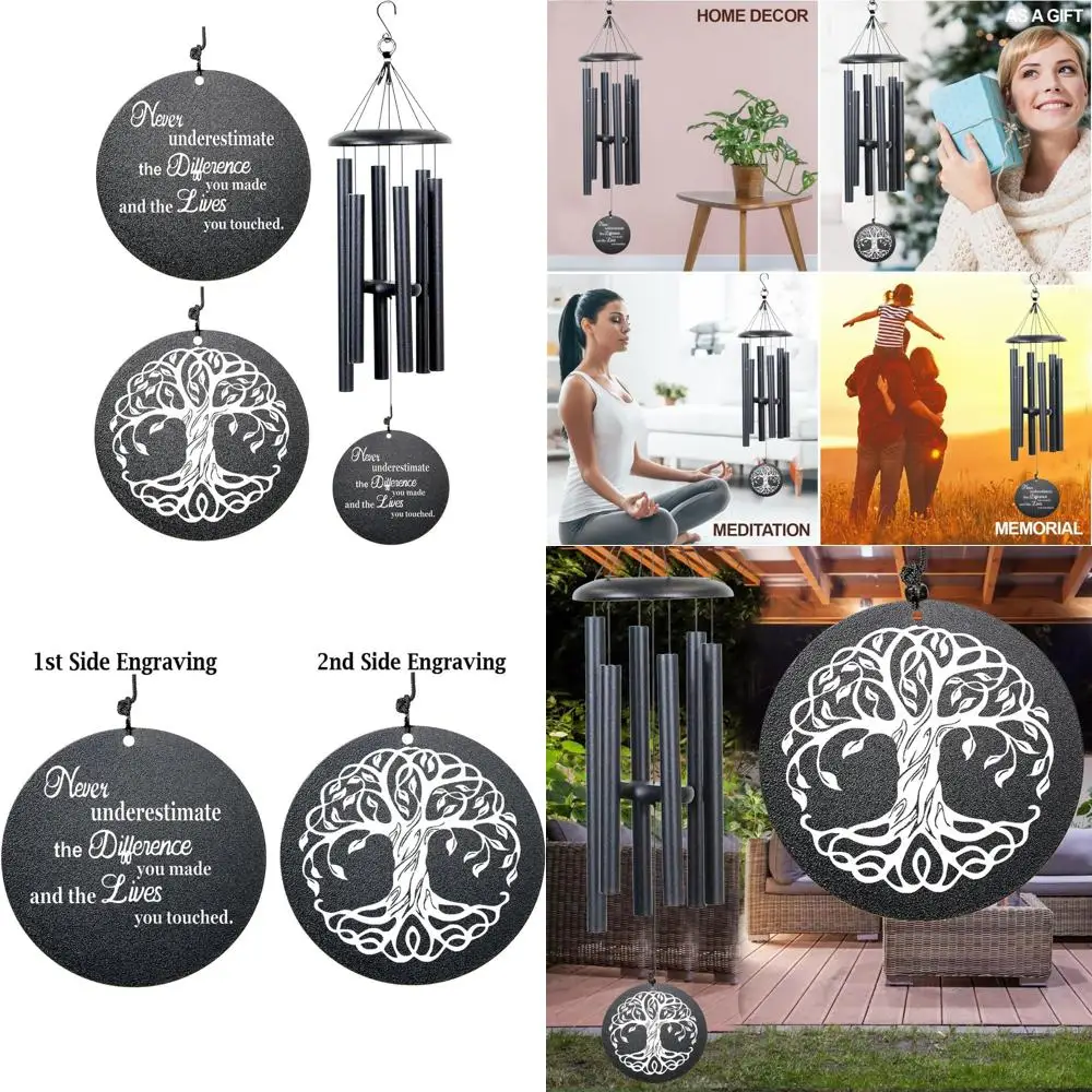inspirational tree of life wind chime: perfect retirement gift for men, women, teachers, coworkers, employees, nannies, nurses