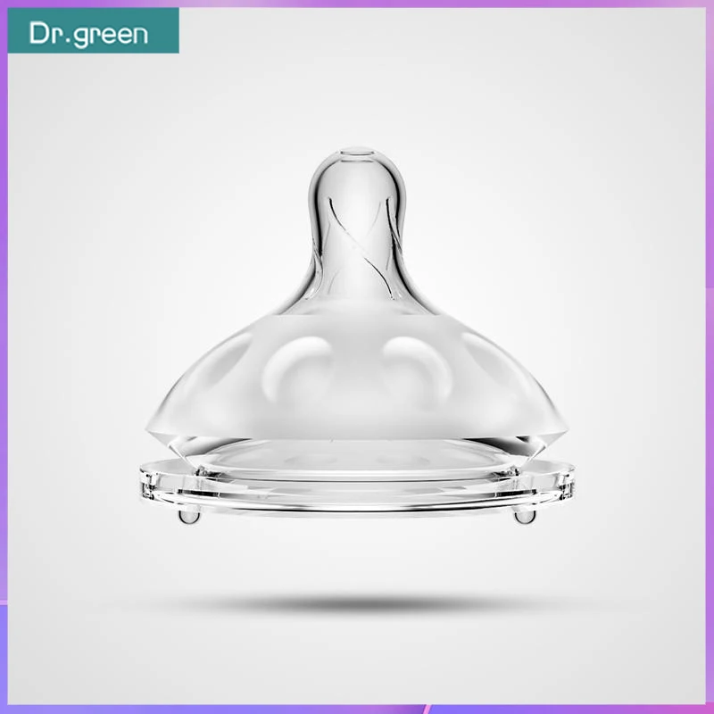 Dr.Green 안전한 실리콘 소재 부드러운 질감 S/M 크로스 홀 젖꼭지 병 젖꼭지, 직경 6cm 넓은 입