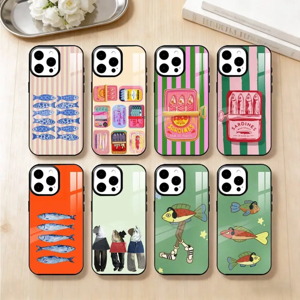 

S-Sardines Fish A-Art Phone Case For iPhone 17,16,15,14,13,Pro,Max,Plus,Magnetic For Magsafe Wireless Charging