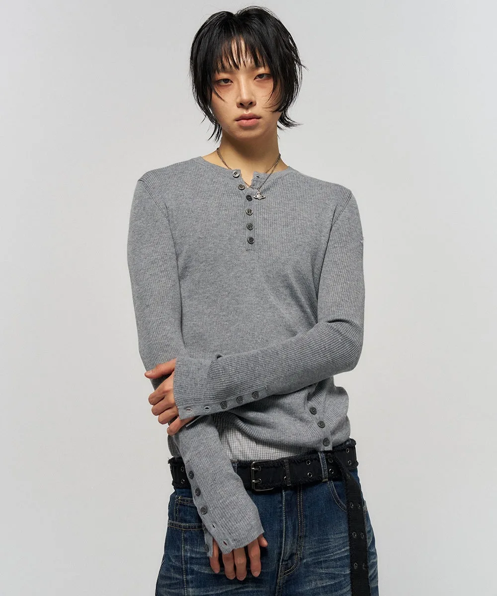 Damen Y2K Geripptes Strickoberteil, Langarm, Knopfverzierung, Slim Fit, Rundhalsausschnitt, Pullover, lässige Streetwear, Herbstmode, Bluse für Mädchen – Detail 8