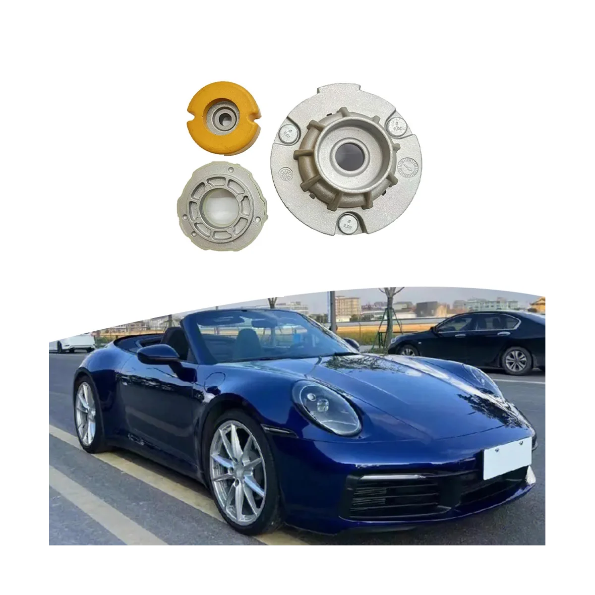 99733306101 Rear Upper Suspension Strut Mount Shock Absorber Top Rubber for Porsche 911 997 GT2 GT3 Cabriolet Targa