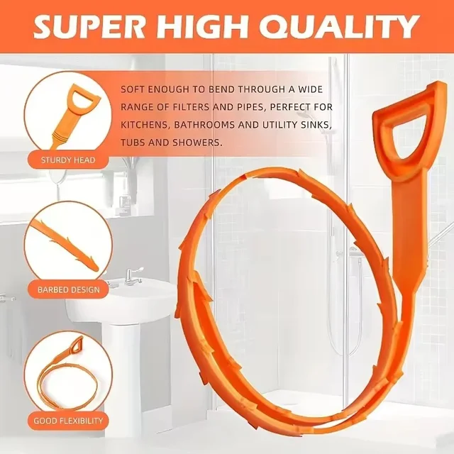 Hair Clog Remover Bathroom Drainage Blockage Remover Sink Snake Hair & Garbage Sewer Dredging Tool Hair Blockages Instant Unclog 4 Hair Clog Remover Bathroom Drainage Blockage Remover Sink Snake Hair & Garbage Sewer Dredging Tool Hair Blockages Instant Unclog 4