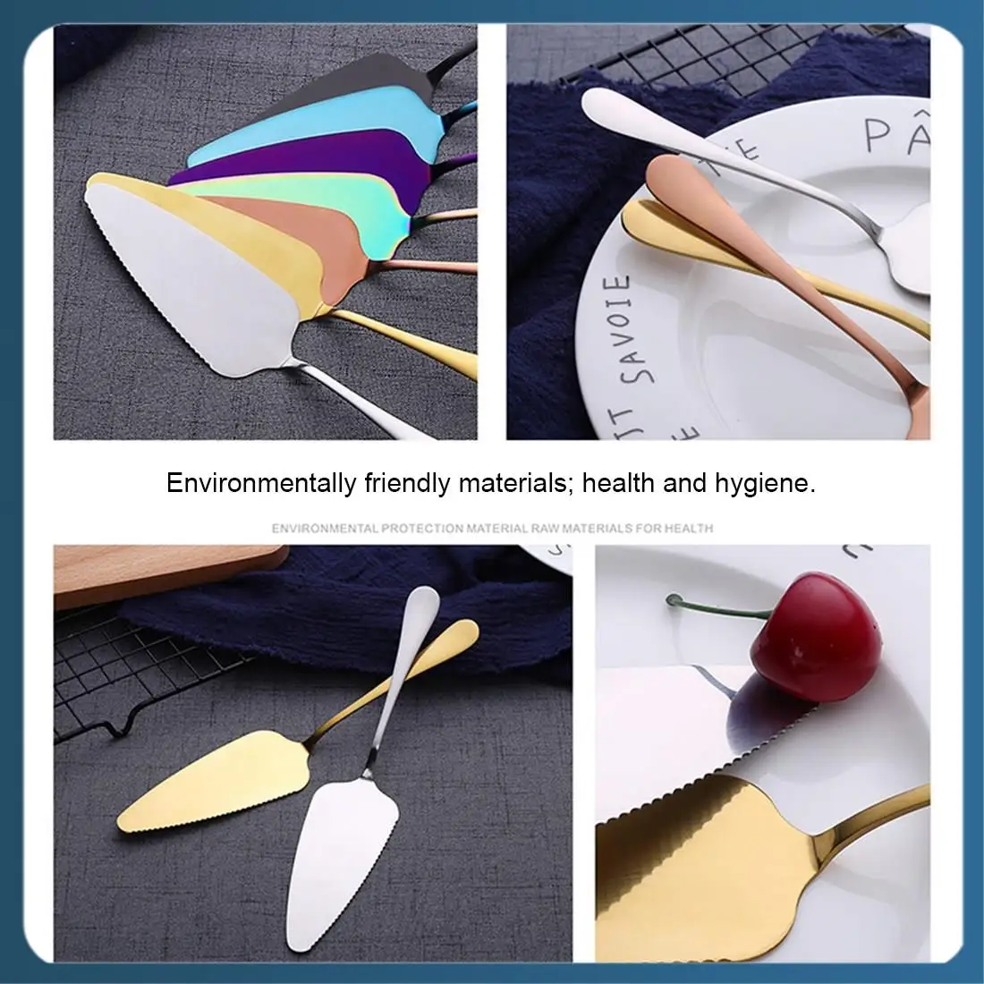 

AB02 304 Food Grade Stainless Steel Triangle Premium Cake Shovel Pastry Dessert Knife Pizza Cheese Baking Tools