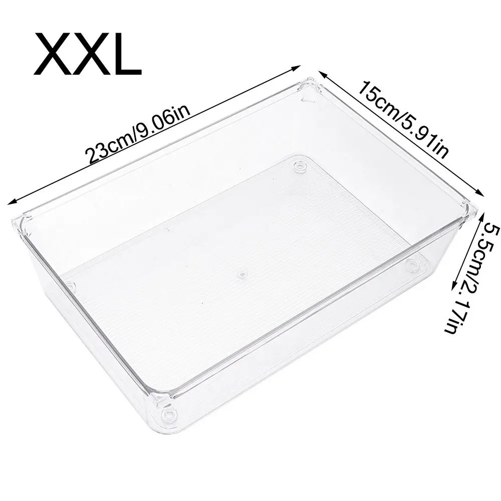 

Durable S/M/L/XL/XXL Desktop Storage Box Transparent Sundries Sorting Storage Organizer Drawer Plastic Cosmetics Organizer Boxes