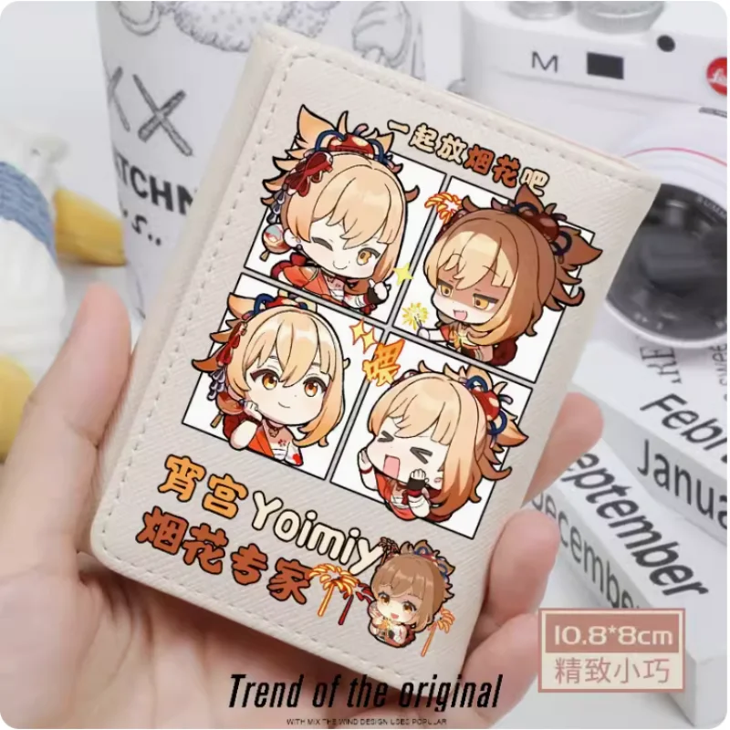 

Anime Genshin Impact Yoimiya Fashion Wallets PU Purse Card Holder Hasp Money Bag Cosplay Gift B103